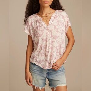 Lucky Brand Lightweight Pink Floral Blouse Size XL NWT